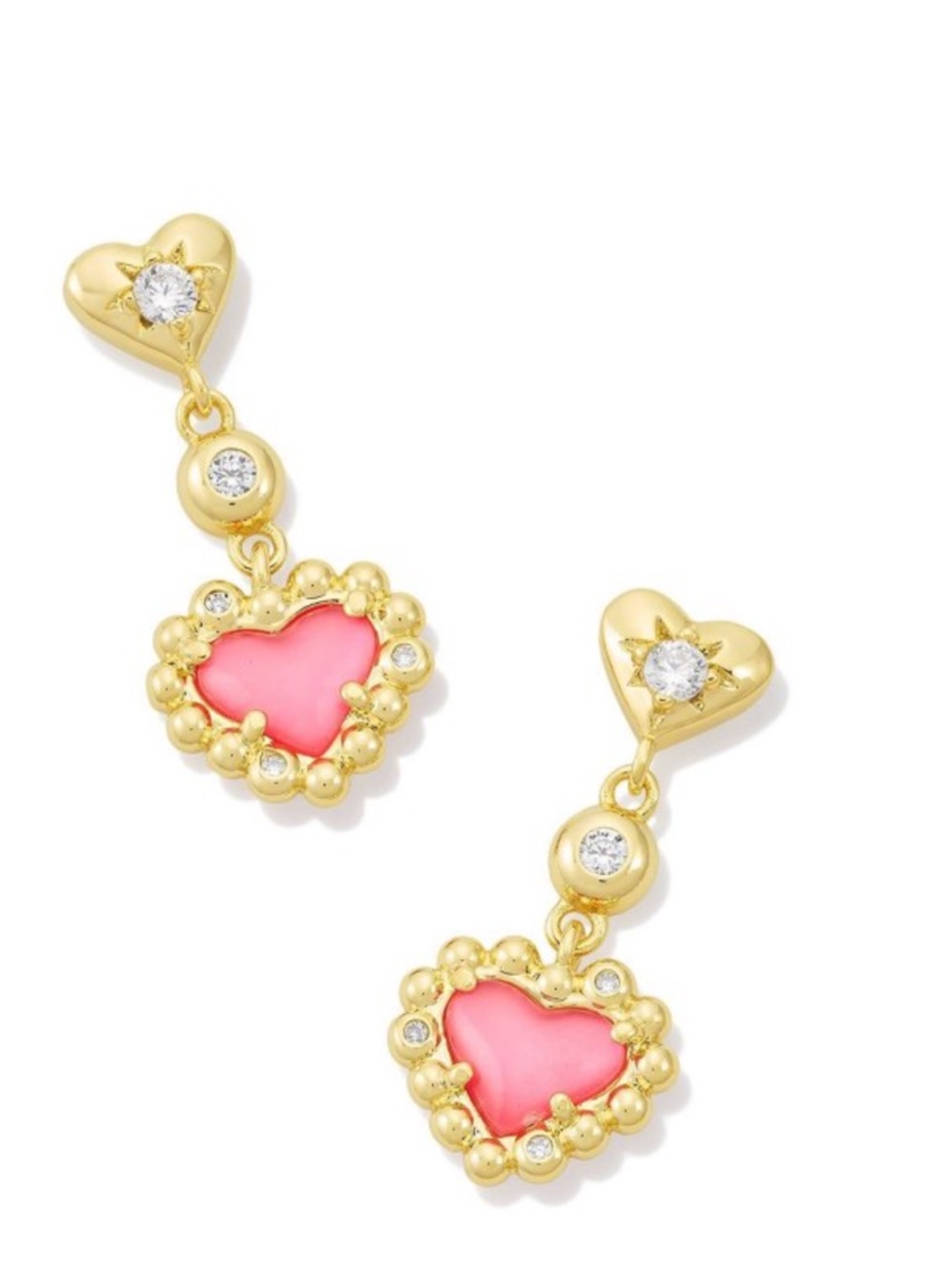 NWT-Kendra Scott-Anna Framed
Linear Dangle Earrings - Pink/Gold